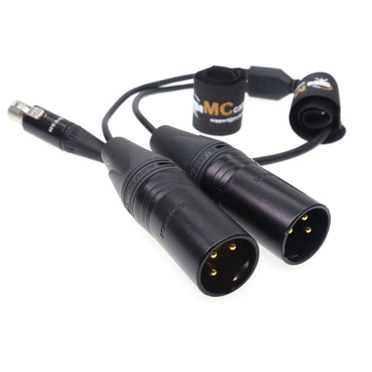 TA5F To Two Low-Profile XLR NEUTRIK 3pin XLR Male for Zaxcom Qrx200 Audio Cable