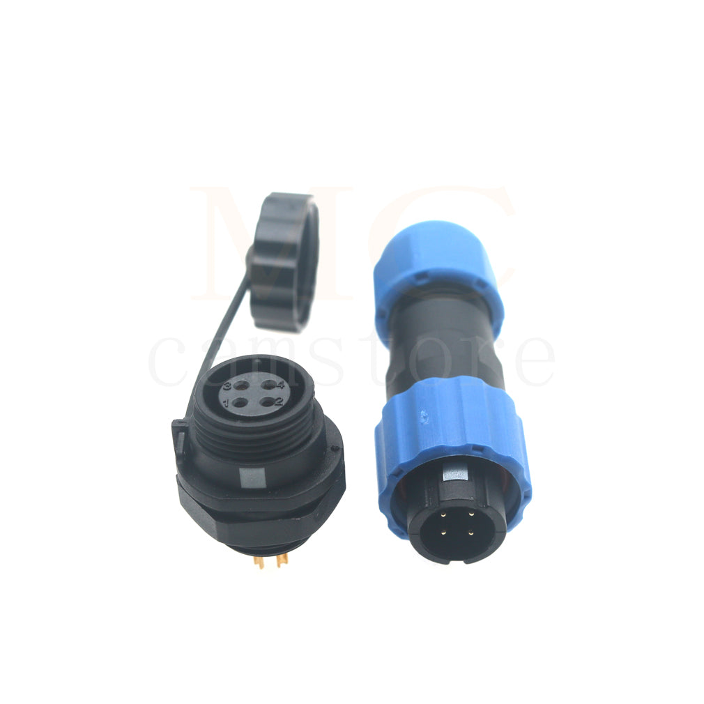 SD13 IP68 Waterproof Connector, 1 2 3 4 5 6 7 pin, Panel mount / Inline docking Aviation Power Connector