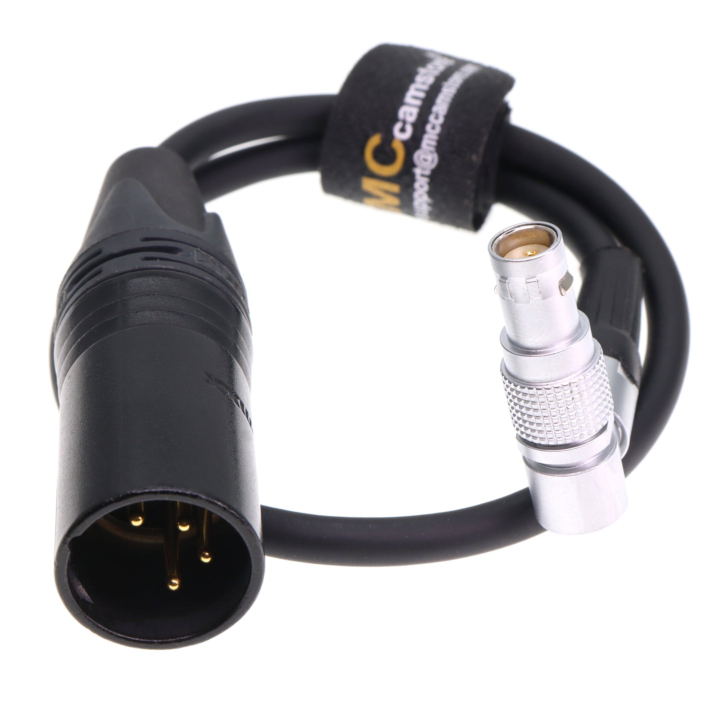 XLR 4 Pin Male to Rotatable Right Angle 2 Pin Female 12V Power Cable for RED Komodo 6K Camera