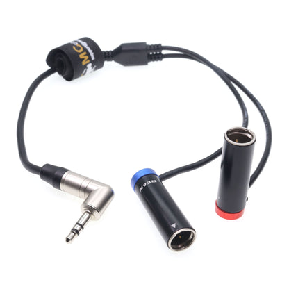 Audio Cable for RODE Wireless GO II for Canon EOS C70 Blackmagic Camera, 3.5mm TRS to Dual TA3M Mini XLR 3pin Male