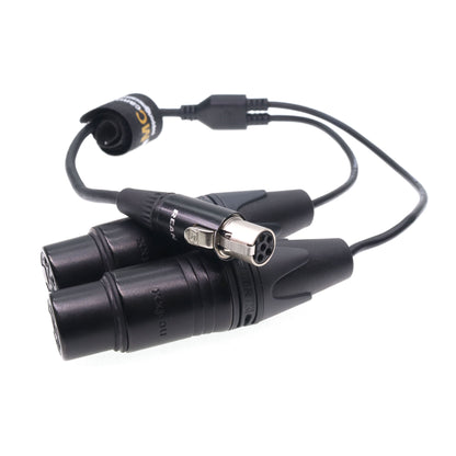 Mini XLR 5pin to Dual XLR 3Pin Female Audio Cable for Zaxcom QRX200 Lectrosonics SRa5P SRb5P Wisycom MCR54
