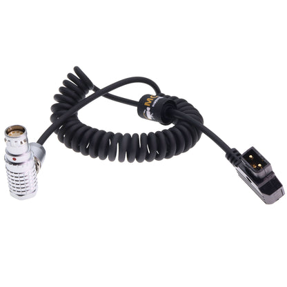 Power Coiled Cable for ARRI Alexa 35, Alexa Mini LF, Alexa Mini, Amira Camera, D tap Male to Elbow 8 Pin Female