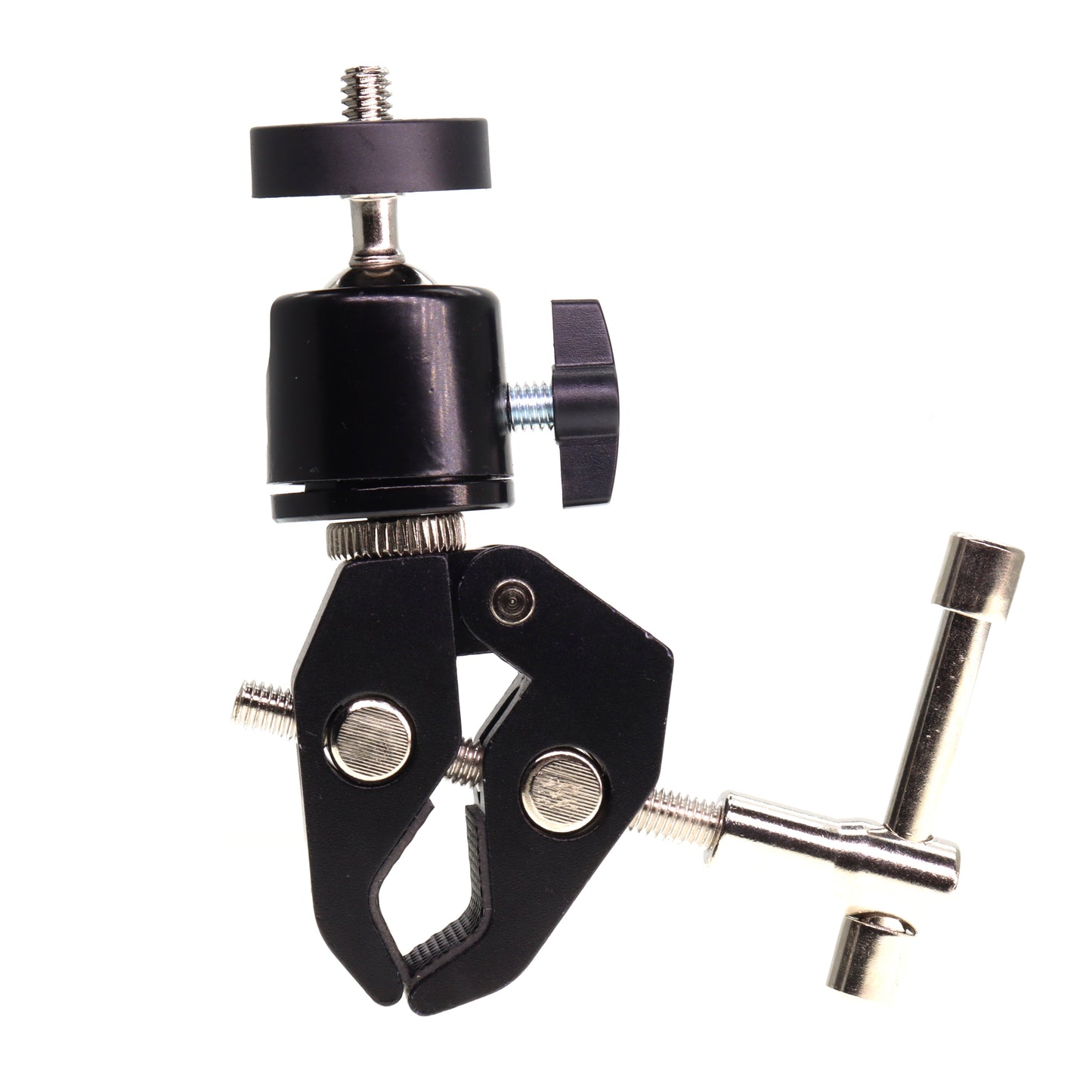 Camera Clamp Bracket Articulating Friction Ball-Head 1/4-20 3/8-16 for Camera, Light, Monitor, Webcam Cell-Phone or Action Camera 1.5kg, for Table, Tube