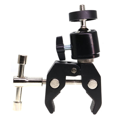 Camera Clamp Bracket Articulating Friction Ball-Head 1/4-20 3/8-16 for Camera, Light, Monitor, Webcam Cell-Phone or Action Camera 1.5kg, for Table, Tube
