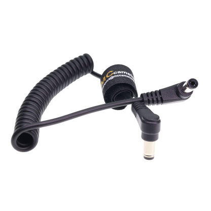 DC Power Cord 5.5 x 2.1mm DC Male Right Angle Coiled Power Cable for Atomos Shogun Monitor, Blackmagic Video Assist, Transmitters, Receivers