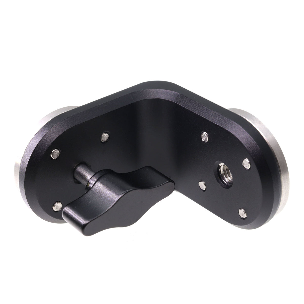 Dual M6 L-Type Bracket ARRI Rosettes Extension Mount Connector With Central M6 Thread & Adjustable Thumb Knob For Camera Rig Handle Grip