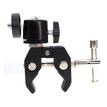 Camera Clamp Bracket Articulating Friction Ball-Head 1/4-20 3/8-16 for Camera, Light, Monitor, Webcam Cell-Phone or Action Camera 1.5kg, for Table, Tube