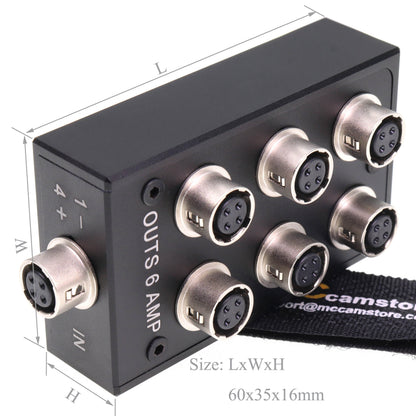 Hirose 4 Pin Female Splitter Multi-Port 1 in 6 Out for Audio Devices 688 633 Zoom F8 Camera Power Adapter Connector HR10A-7R-4S