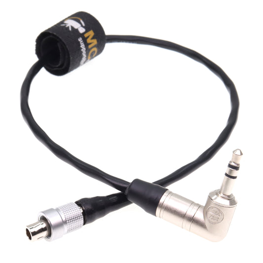 Timecode Cable from Tentacle Sync for Wisycom MTP60 for Zaxcom ZFR 400 Right Angle 3.5mm TRS to FVB 00 3 Pin Male