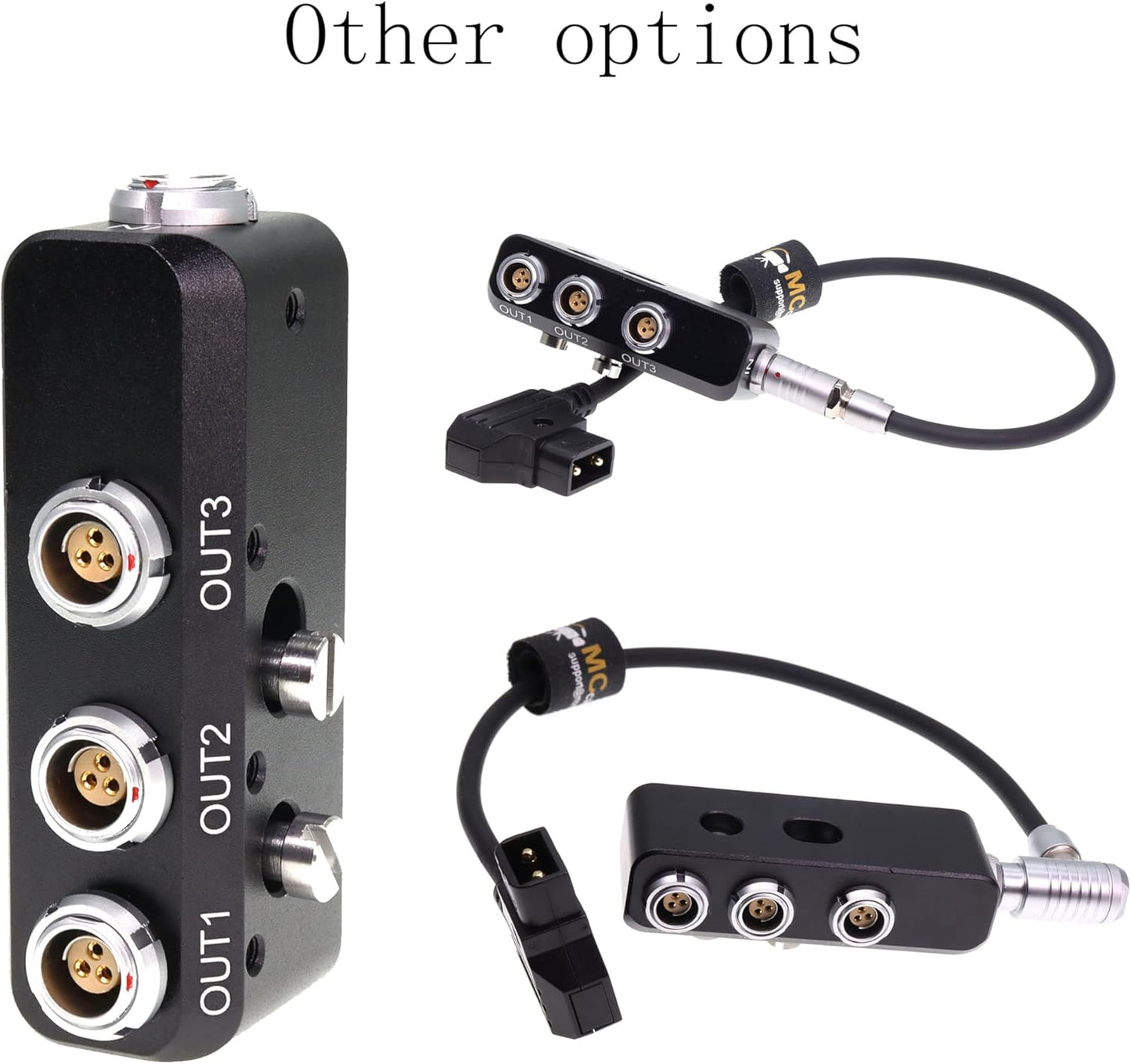 D-tap to RS 3 Pin Power Cable to 4X RS 3 Pin Female Out Power Splitter Box for Sony Venice Rialto FOR Tilta ARRI Alexa DSMC2 Camera, 1 to 3 Triple