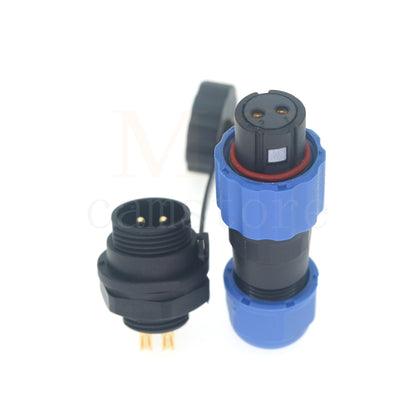 SD13 IP68 Waterproof Connector, 1 2 3 4 5 6 7 pin, Panel mount / Inline docking Aviation Power Connector