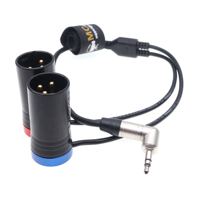 3.5 TRS Plug To Double XLR 3-Pin Male Audio Cable for Atomos Connected To Zaxcom IFB Unbalanced Audio Outputs