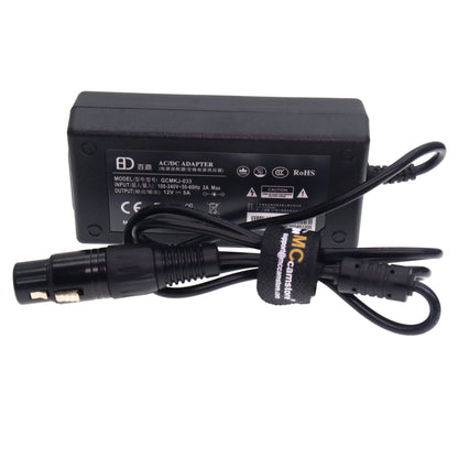4 pin XLR 12V 5A Power Supply Cable for Sony PMW F55 F3, Venice, Canon C300 MKII, C500 MKII, C700 Monitor and Blackmagic URSA, VariCam Cameras