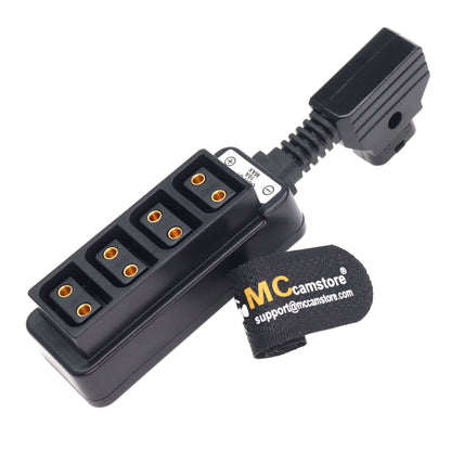 Ultrashort D tap to 4 Port Power Tap P-tap Strip D-tap Splitter Hub Cpmpatible for ARRI RED Teradek SmallHD V-Mount Gold-Mount Steadicam with D-Tap Output