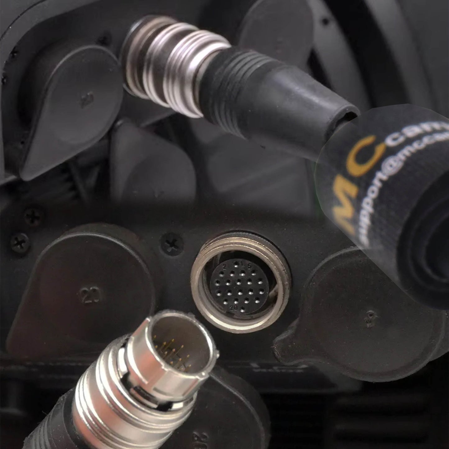 Right Angle 20 pin Male Plug Compatible with Hirose HR25A-9P-20P Male Push Pull Self-Lock Connector for Cabio's Servo Zoom Motor for Canon 20-Pin Servo Lens CJ ZSD-300M