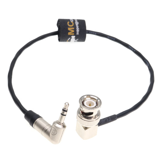 Timecode Cable Tentacle Sync 3.5mm TRS Jack to Right Angle BNC for Canon C70 C300 MK II C500 for Sony F55 FX9 FX6 Time Code Sync