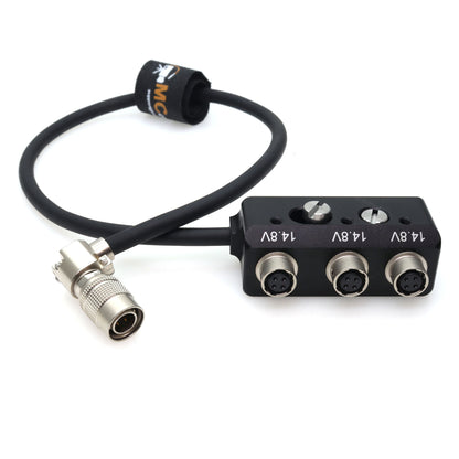 Rotatable Hirose 4pin to 3 Way HRS 4pin Female Power Supply Splitter Box for Sound Device 688 788T for Zoom F4 F8 Power Distributor