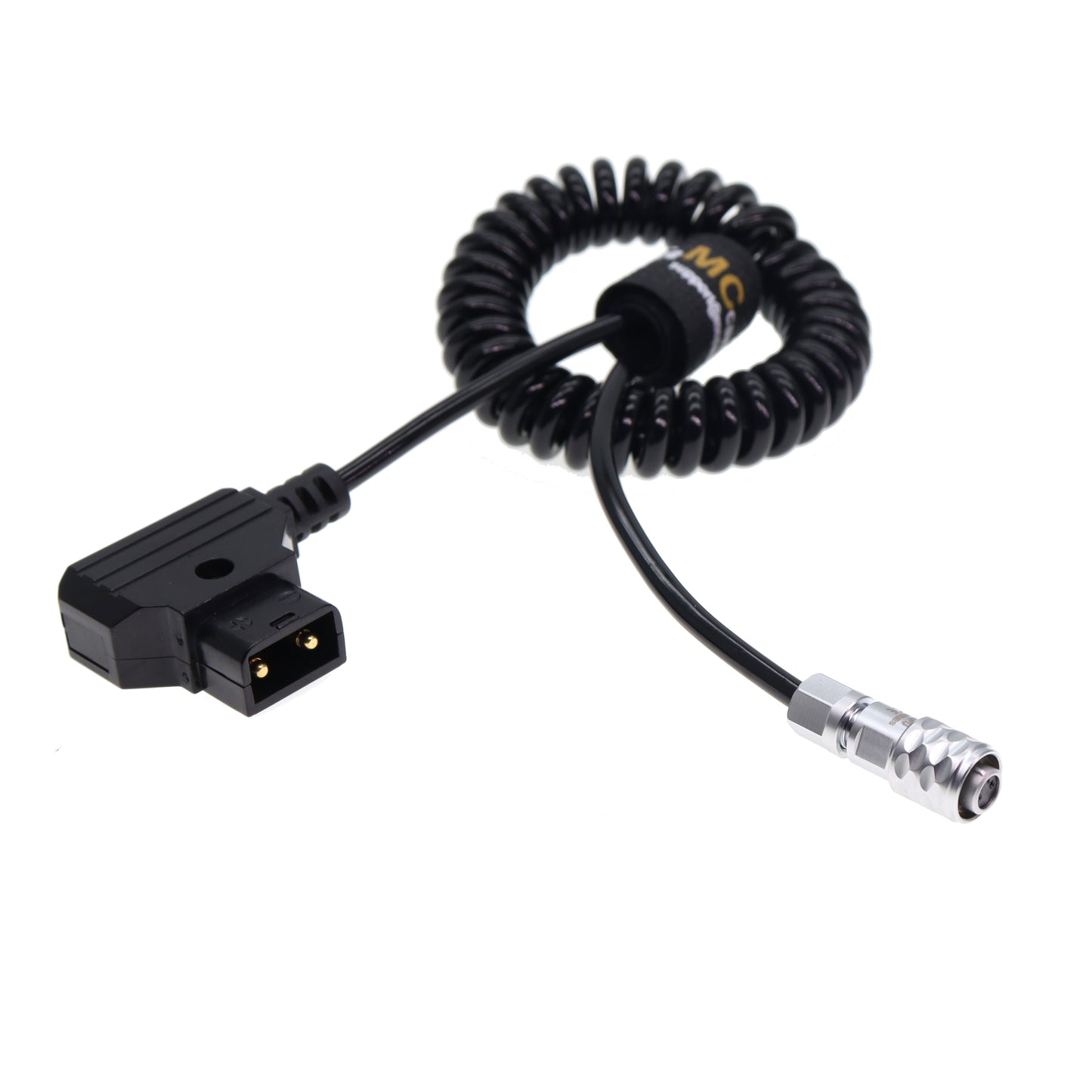 BMPCC 4K Power Coiled Cable for Blackmagic Pocket Cinema Camera 4K 6K from Gold Mount V Mount Battery, Weipu 2Pin to D Tap
