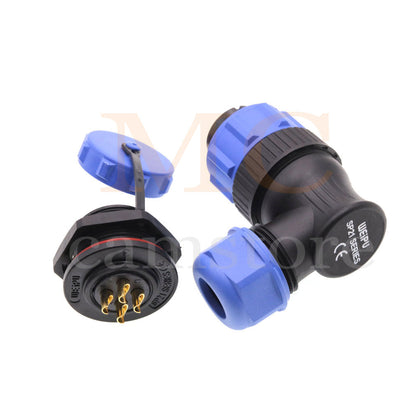 WEIPU SP21 IP68 Waterproof Connector, 2 3 4 5 5B 5C 6 6B 7 9 12 15pin Industrial Aviation LED Lamp Power Cable Angle Plug Socket