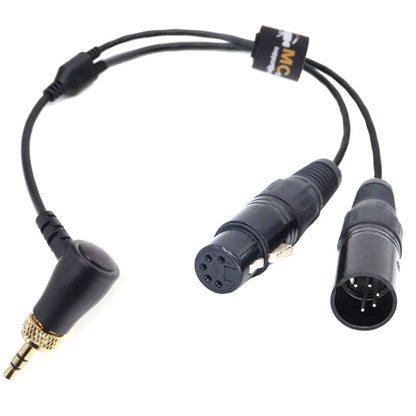 Angle 3.5 Male Plug to Double XLR 5pin Male Female for NANLITE Adapter Sidus One DMX Cable Forza, FC, PavoSlim, Pavotube ll C with Locking 3.5mm