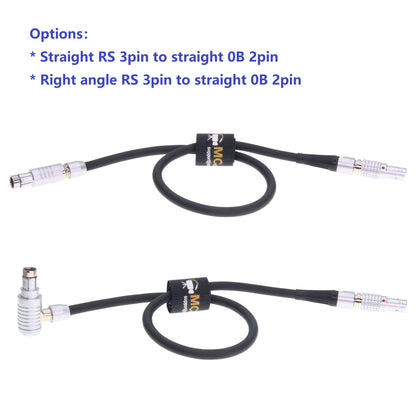 RS 3 Pin Male to 2 Pin Male Power Cable for ARRI Alexa Camera to Teradek Bolt Pro 1000/3000ft SmallHD Monitor