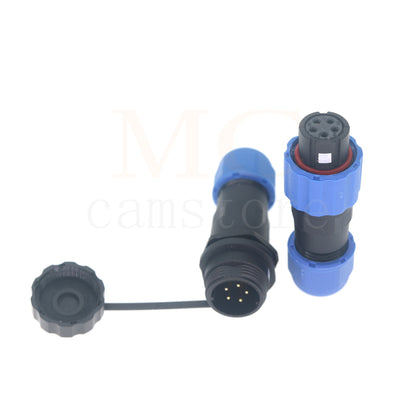 SD13 IP68 Waterproof Connector, 1 2 3 4 5 6 7 pin, Panel mount / Inline docking Aviation Power Connector