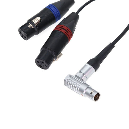 XLR Breakout Audio Input Cable For Atomos Shogun Monitor Recorder Right Angle 10 Pin To Dual XLR 3 Pin Female