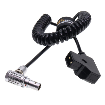D-TAP to Angle 2 Pin Male Power Coiled Cable Compatible with Anton Bauer Teradek Bond Z Cam ARRI RED DJI TILTA Paralinx Preston Transvideo Offhollywood Switronix Panasonic