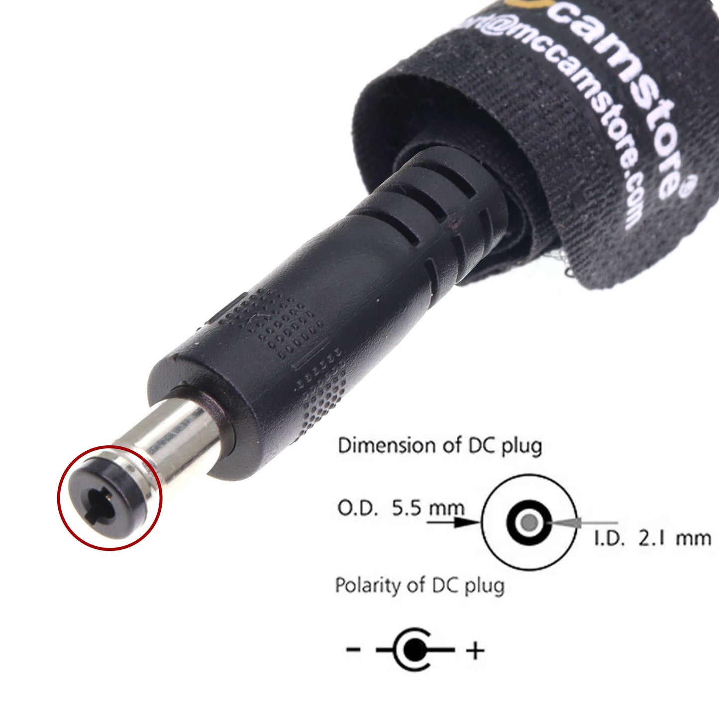 DC Power Cord 5.5 x 2.1mm DC Male to Male Coiled Power Cable for Atomos Shogun Monitor, Blackmagic Video Assist, Transmitters, Receivers