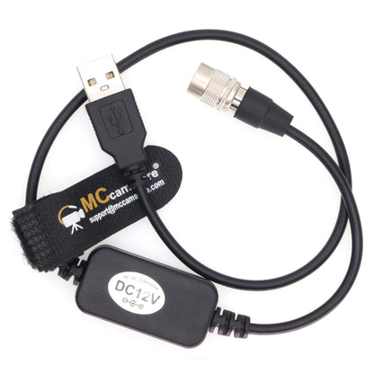 12V 4pin Hirose to USB Power Cable for Zoom F4 F8 Sound Devices 688 788T Zaxcom