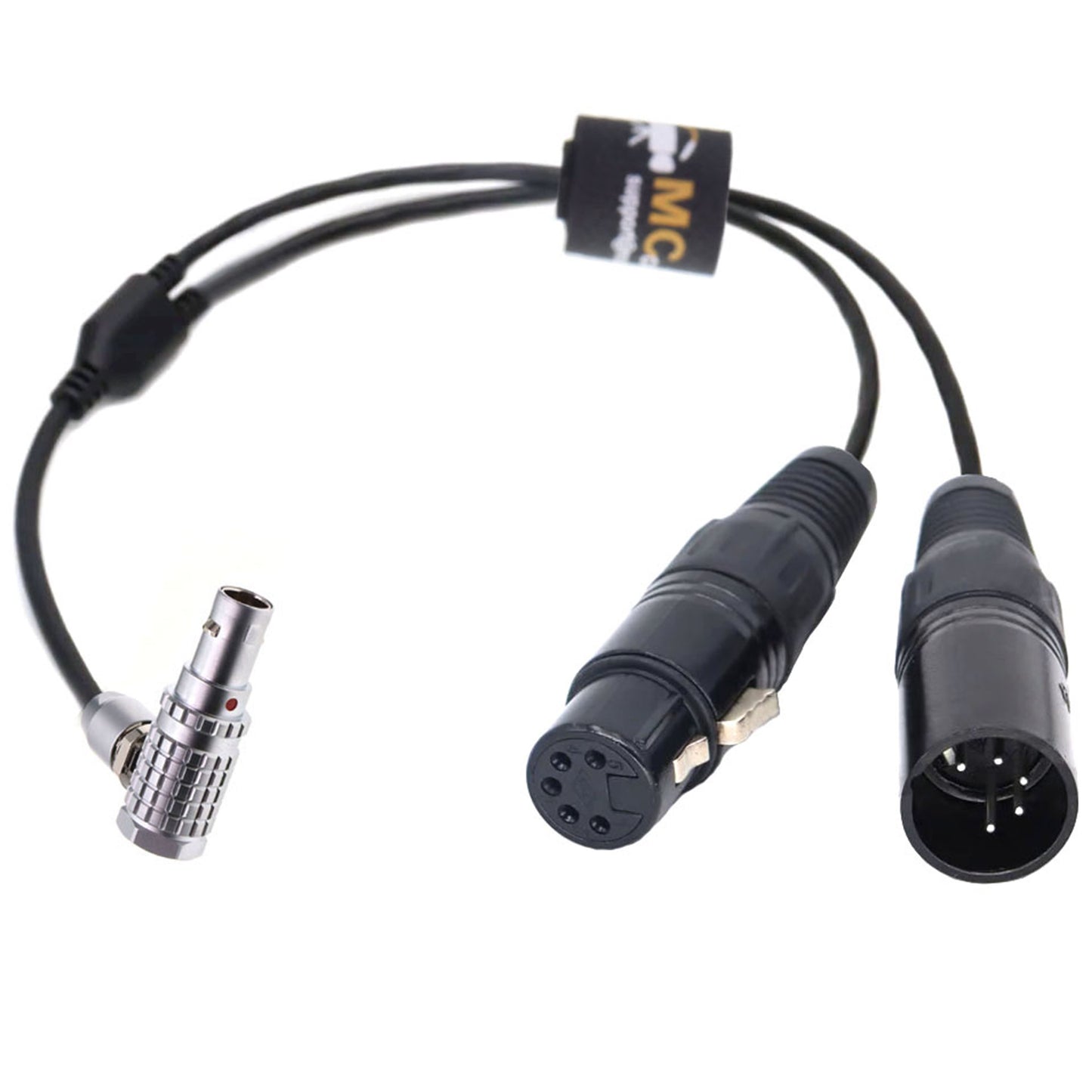 Right Angle Rotatable FSG 0B 3pin to Double XLR 5pin Male Female for APUTURE Sidus One for NANLITE Pavotube II C DMX Adapter Cable