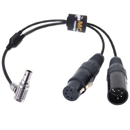 Right Angle Rotatable FSG 0B 3pin to Double XLR 5pin Male Female for APUTURE Sidus One for NANLITE Pavotube II C DMX Adapter Cable
