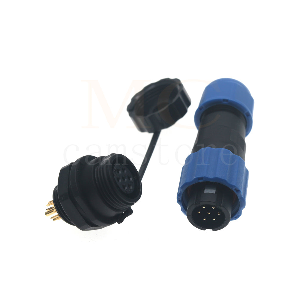 SD13 IP68 Waterproof Connector, 1 2 3 4 5 6 7 pin, Panel mount / Inline docking Aviation Power Connector