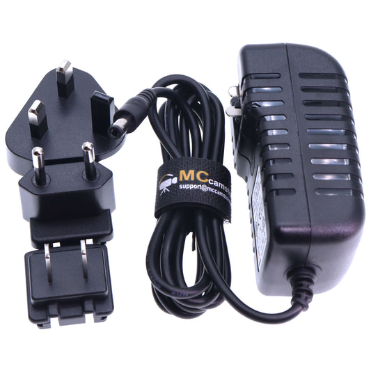 12V 3A Power Supply Adapter, AC 100-240V to DC 12V Transformer with 5.5x2.5mm DC Output Jack for Blackmagic Design Video Assist, Atomos Shogun, SmallHD 702 Monitor CCTV Camera