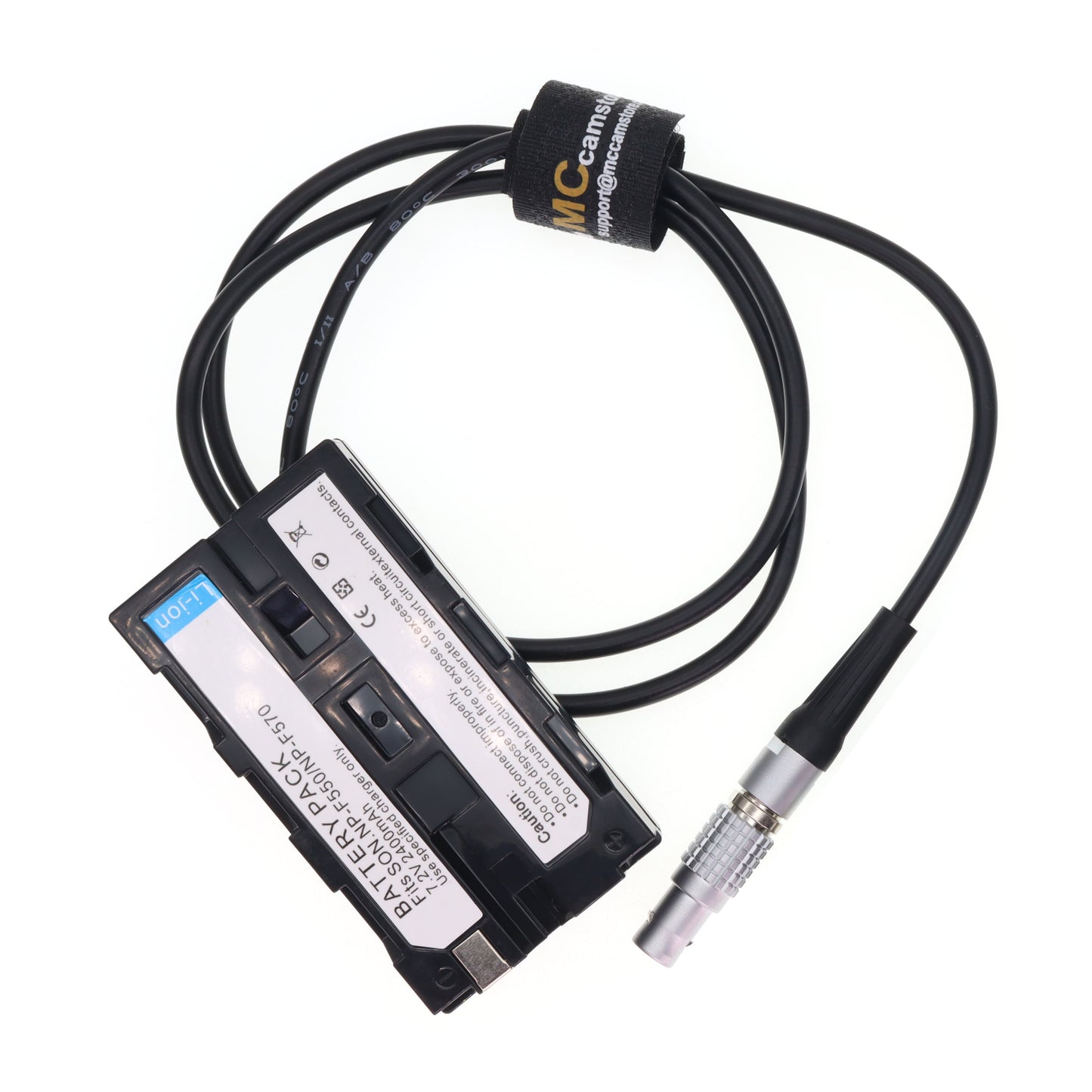 0B 2pin to NP F550 Dummy Battery Coiled Power Cable for Sony NP-F550 NPF570 970