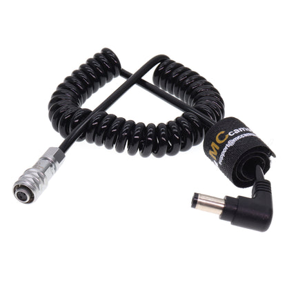 DC 2.5 to BMPCC 4K/6K Camera Weipu 2Pin Female Power Coiled Cable for Blackmagic Pocket Cinema Camera 4K