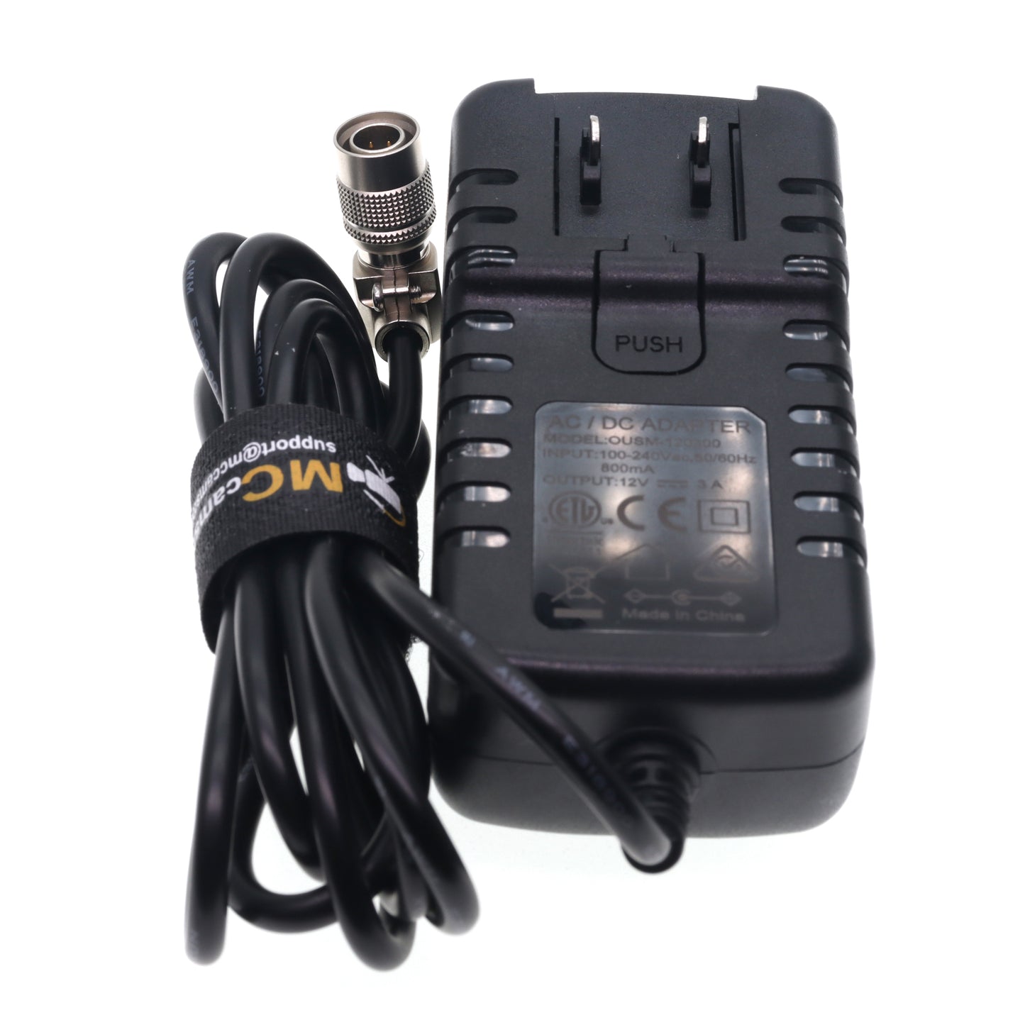 Sound Devices AC Power Adapter Cable, 100-240V to Hirose 4pin Male 12V 3A DC Output Power Cable