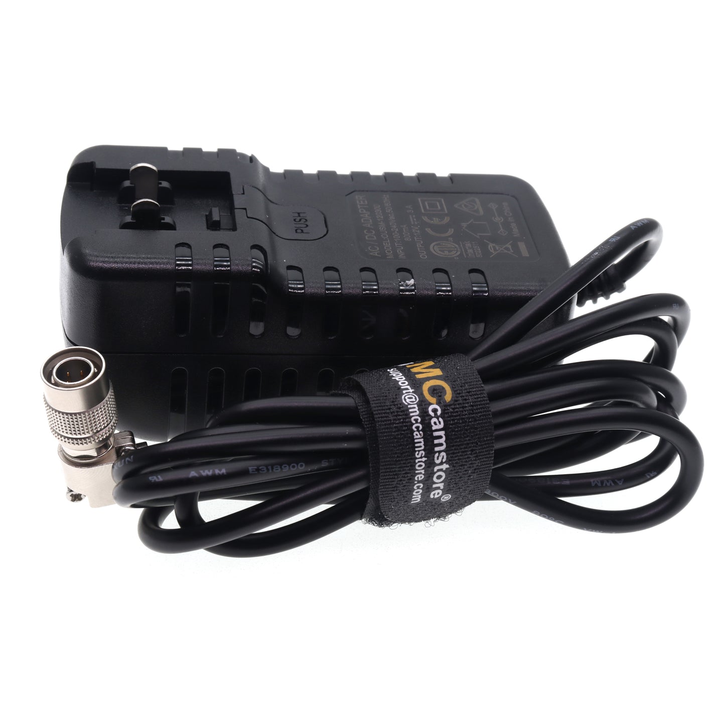 Sound Devices AC Power Adapter Cable, 100-240V to Hirose 4pin Male 12V 3A DC Output Power Cable