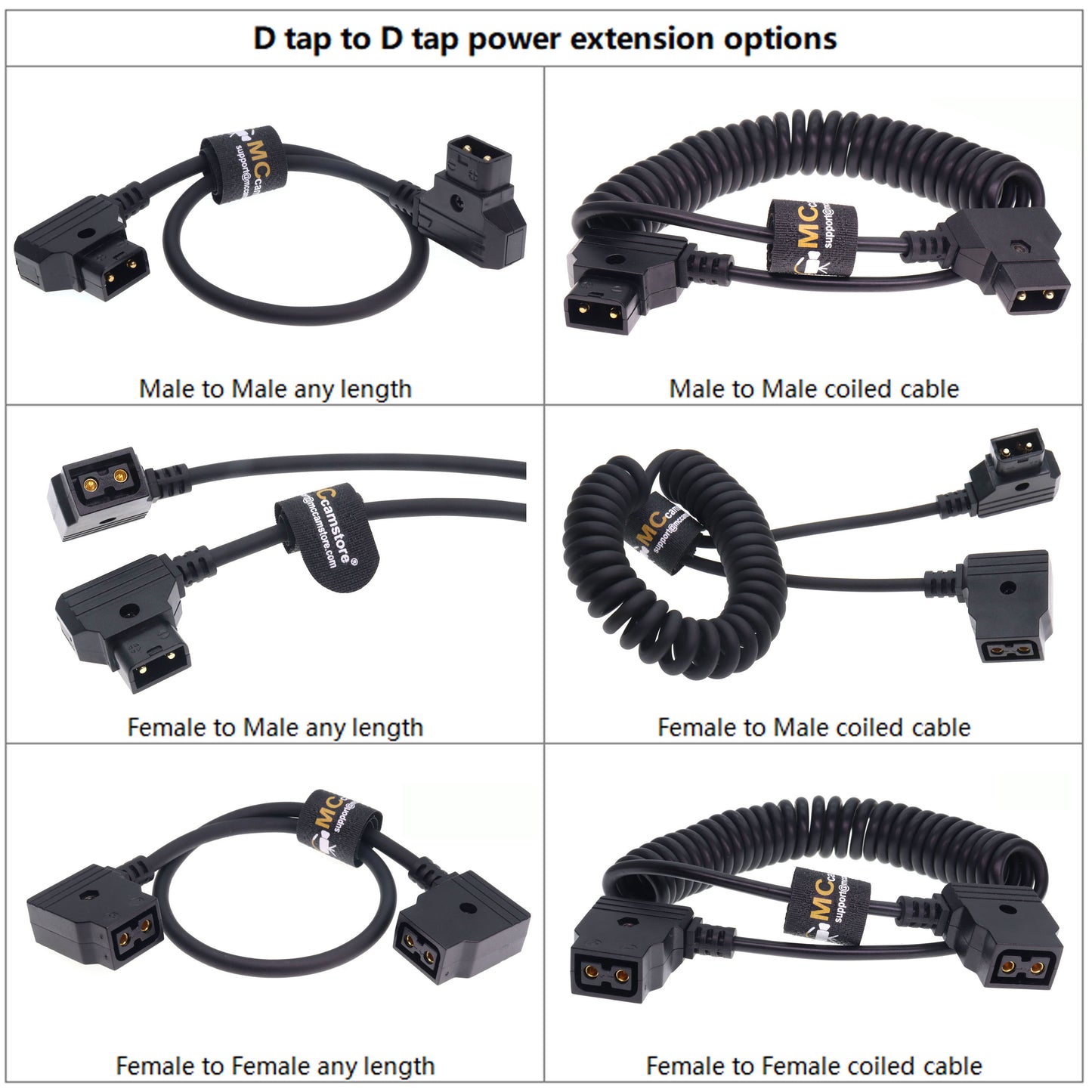 D tap to D tap Cable, Camera Power Extension Line for DSLR Rig, Dtap Female to Female for Bauer V-Mount Gold Mount