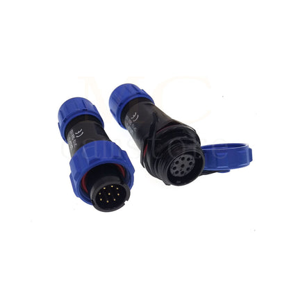 WEIPU SP13 IP68 Waterproof Connector, 2 3 4 5 6 7 9pin Thread Nut Panel Mount / Cable to Cable Power Plug Socket