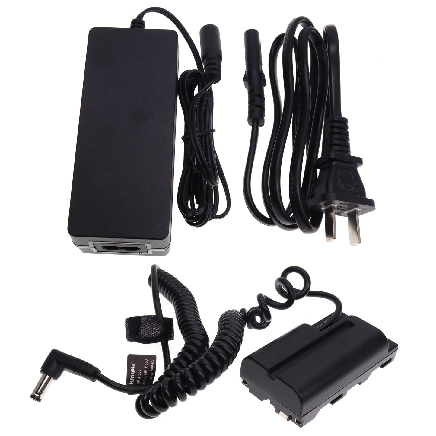 NP-F550 Dummy Battery AC Power Adapter Kit for Sony F550/770/570 NP-F970 CCD-SC55 TR516 TR716 TR818 TR910 TR917 Power Your Led Light and Feelword/Atomos Ninja V Monitor