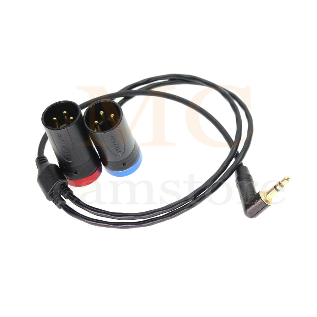 3.5mm TRS to double Low-Profile XLR 3 pin Male for RØDE Wireless GO II Dual Channel wireless output .Unbalanced.