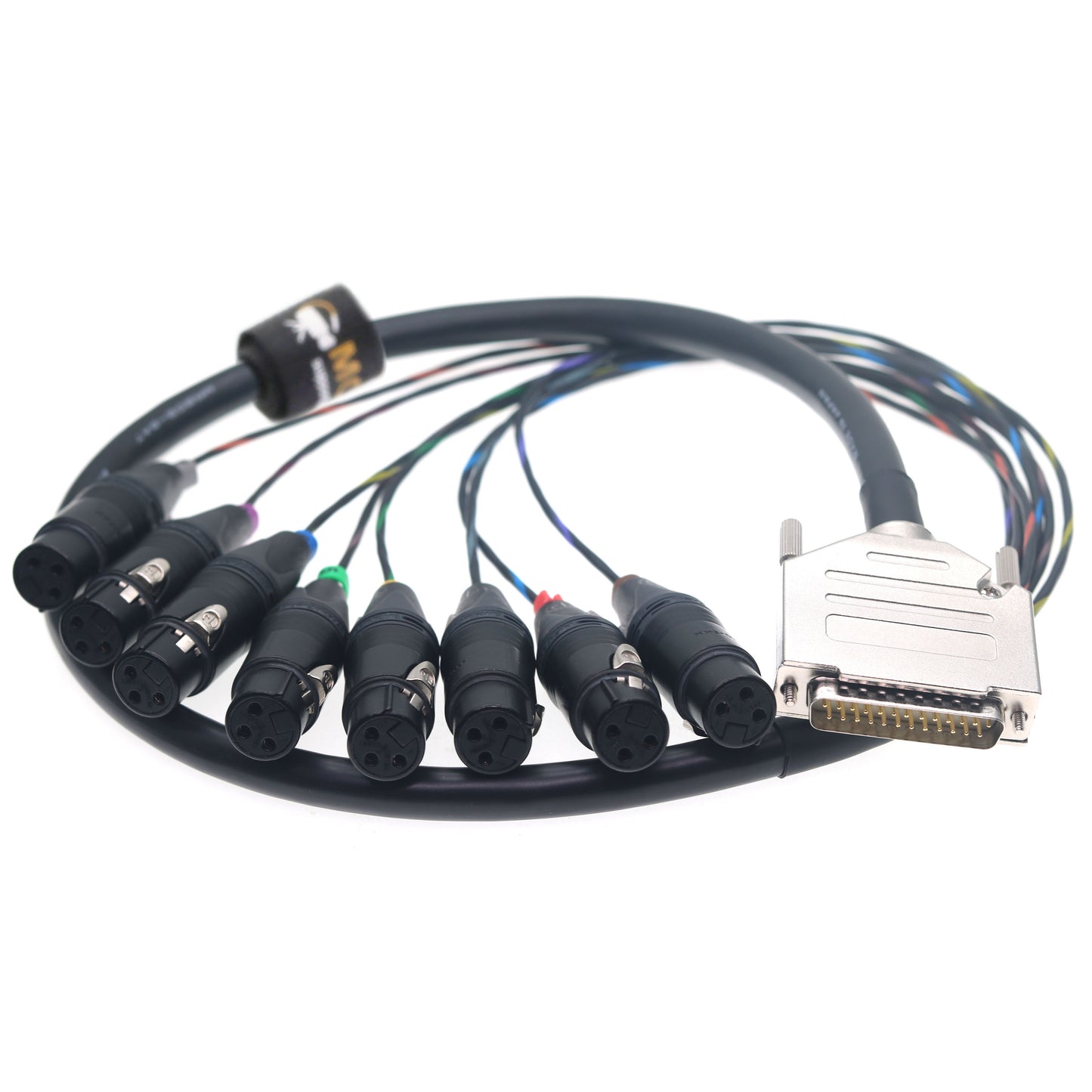 DB25 Male to 8 Channel XLR 3Pin Female Balanced Audio Cable for Canare MR202-8AT DB25 to NEUTRIK XLR 3 Pin Audio Breakout Cable