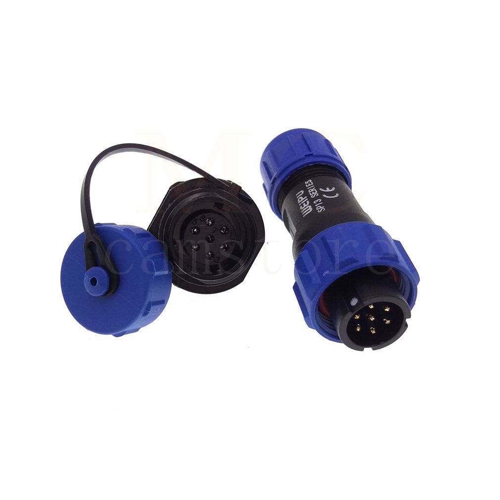 WEIPU SP13 IP68 Waterproof Connector, 2 3 4 5 6 7 9pin Thread Nut Panel Mount / Cable to Cable Power Plug Socket