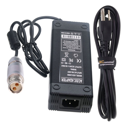 AC DC Power Supply Adapter 24V for ARRI Alexa XT SXT LF SXT-W Classic Camera, 2 Pin Female Connector