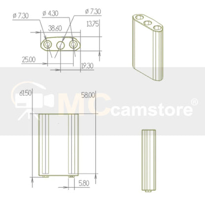 Ronin 2 Heighten Rise Column for Tilt Arm Extensions for DJI Ronin 2 Gimbal Elevated Column for ARRI Alexa Upper 2.4" Tilt Axis Extender Height Increasing Column
