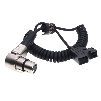 D-Tap to XLR 4 Pin Female Power Coiled Cable for Sony Venice PMW F5 F55 CineAlta 4K, Blackmagic URSA Mini Pro, Panasonic Varicam