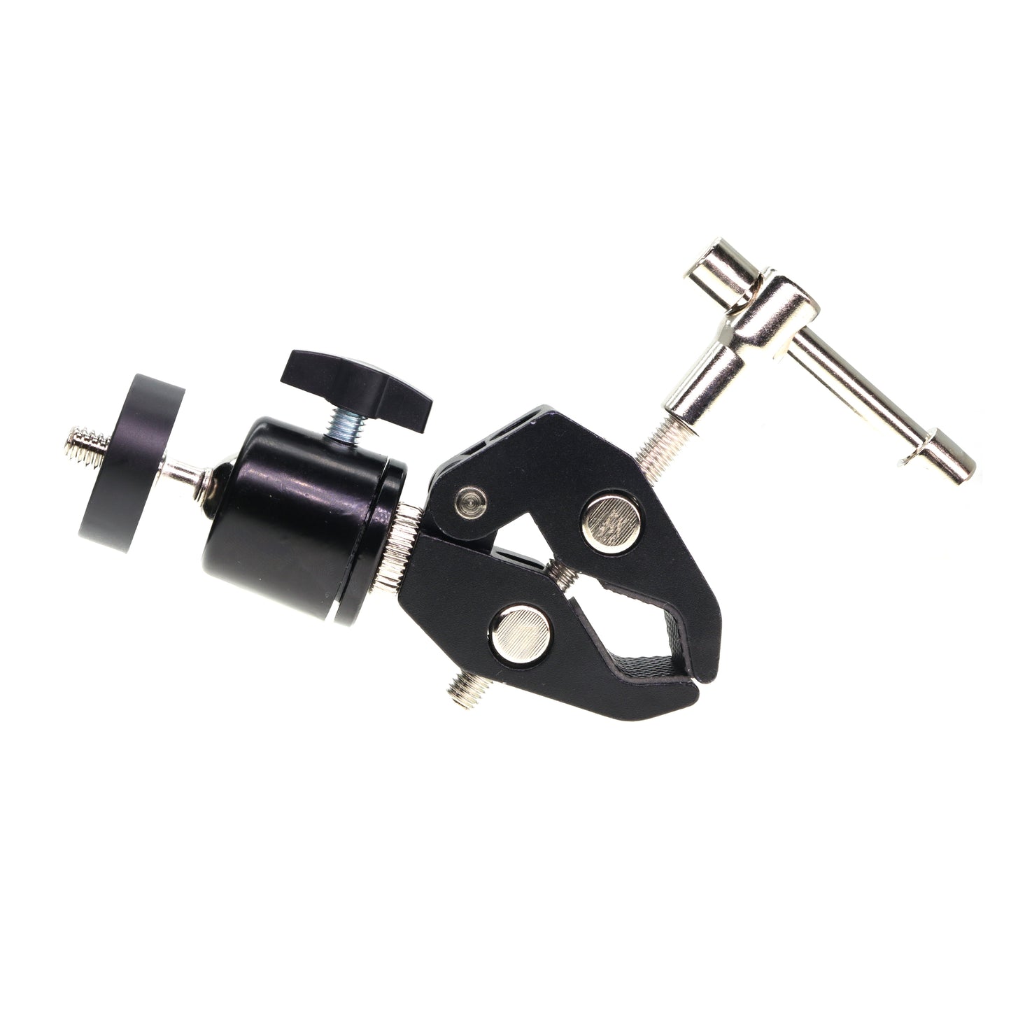 Camera Clamp Bracket Articulating Friction Ball-Head 1/4-20 3/8-16 for Camera, Light, Monitor, Webcam Cell-Phone or Action Camera 1.5kg, for Table, Tube