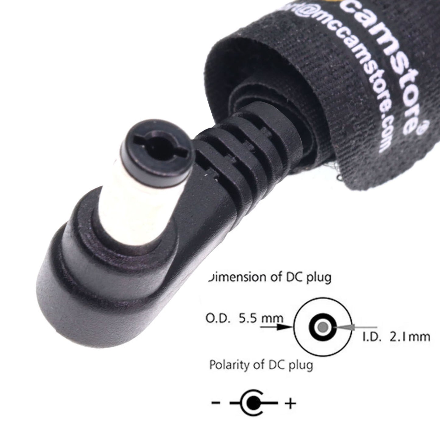 DC Power Cord 5.5 x 2.1mm DC Male Right Angle Coiled Power Cable for Atomos Shogun Monitor, Blackmagic Video Assist, Transmitters, Receivers