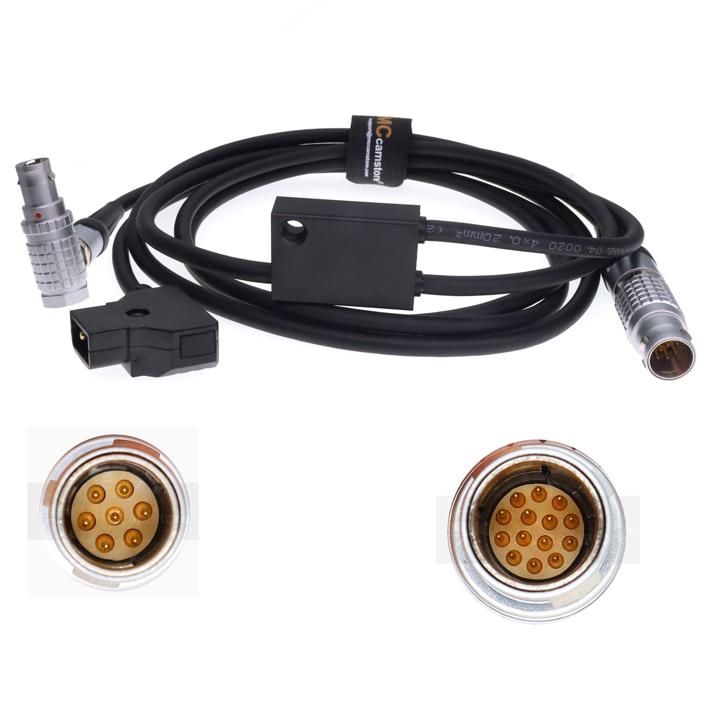 Power Control Y Cable for Preston Digital Micro Force 14 Pin Male to D tap and 7 Pin Male Motor Cable for Preston DM1 DM-1X DM-2 DM4X DM5 Lens Motor